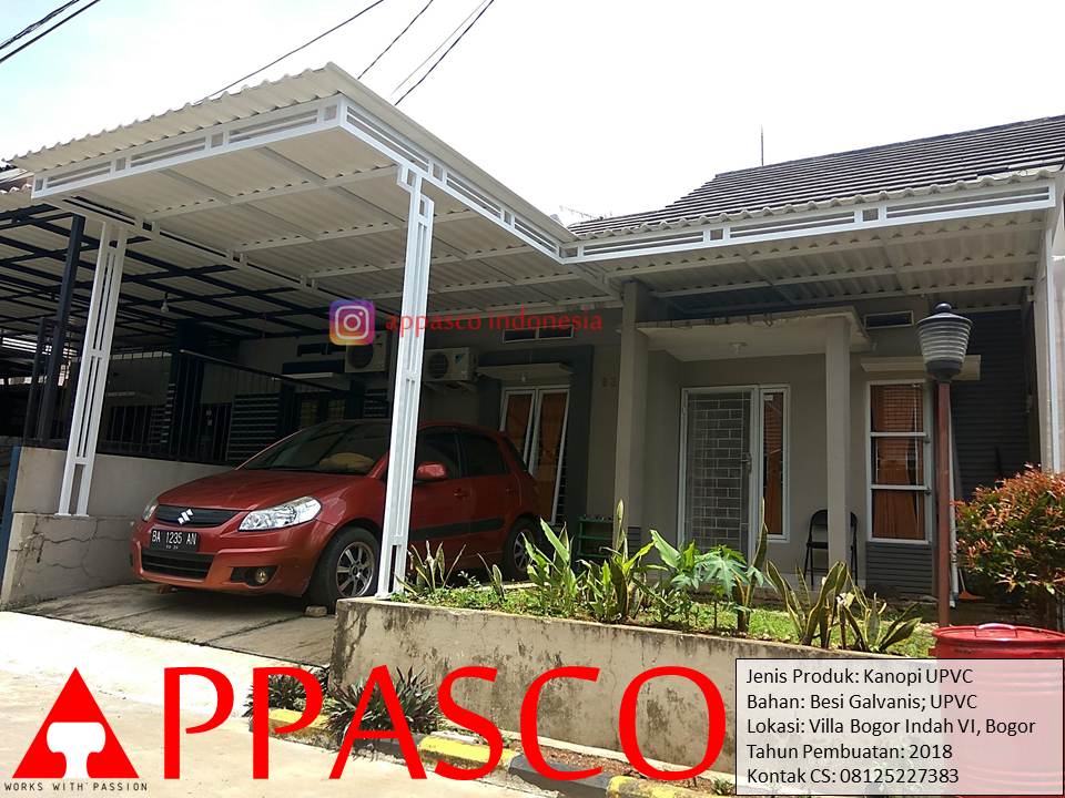 Kanopi Minimalis Modern Atap UPVC di Villa Bogor Indah
